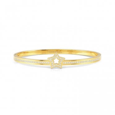 Pretty Bangles Yellow Gold CZ Star Bangle