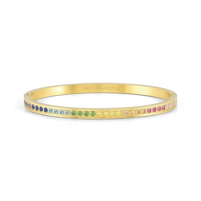 NOMINATION ITALY Pretty Bangles Yellow Gold Rainbow CZ Bangle