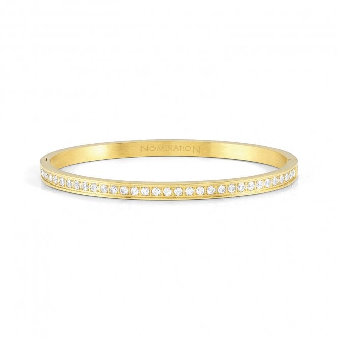 NOMINATION ITALY Pretty Bangles Yellow Gold White CZ Bangle