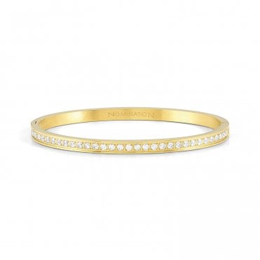 Pretty Bangles Yellow Gold  White CZ Bangle