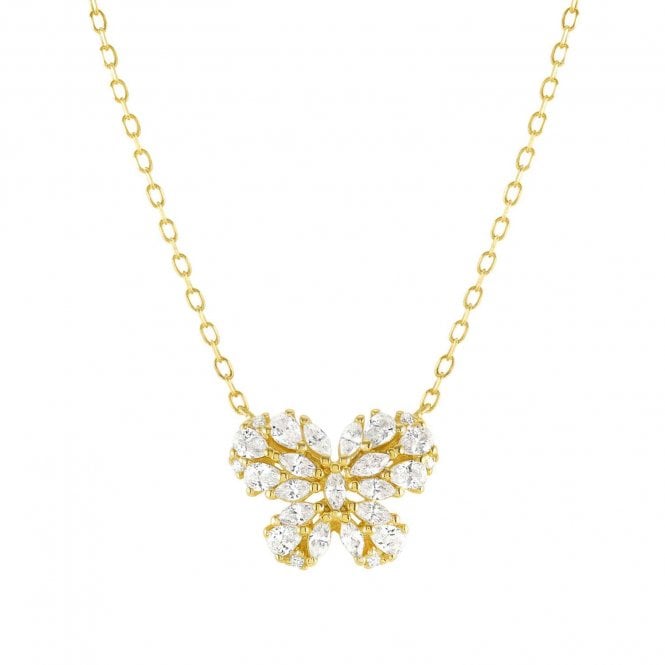 NOMINATION ITALY Ray of Light CZ Gold Small Butterfly Necklace