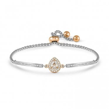Royal Dream Rose Gold PVD Drop CZ Stone Bracelet