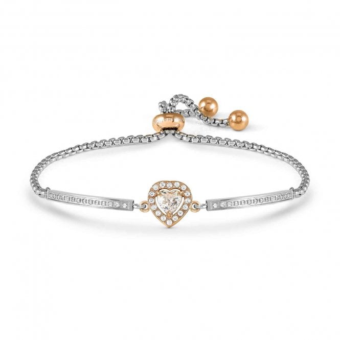 NOMINATION ITALY Royal Dream Rose Gold PVD Heart CZ Stone Bracelet