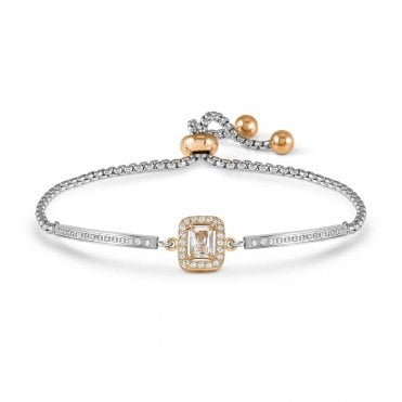 Royal Dream Rose Gold PVD Rectangle CZ Stone Bracelet
