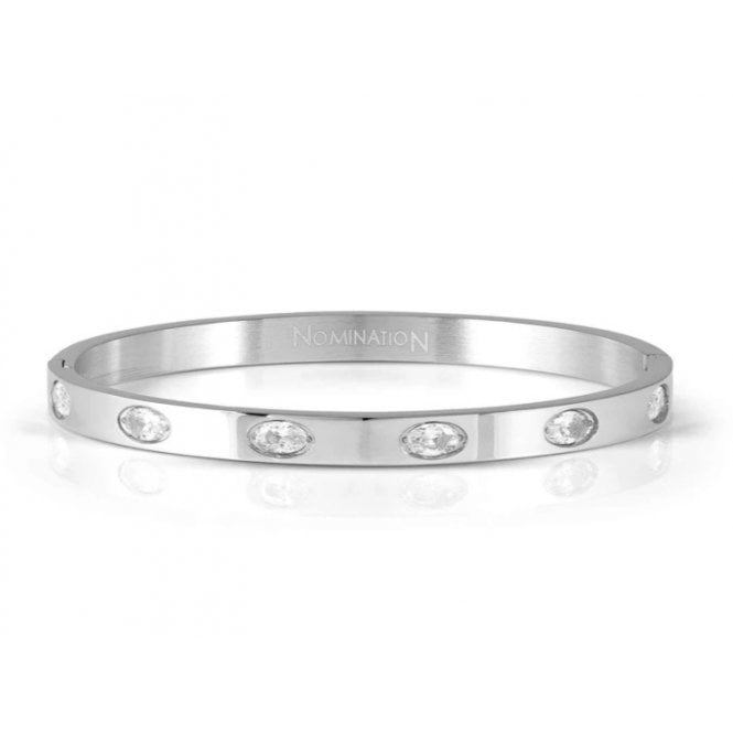 NOMINATION ITALY Satinshine Steel Oval CZ Pretty Bangle