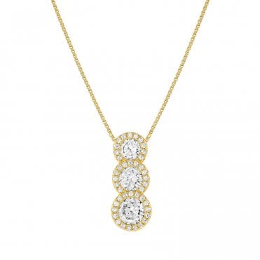Seidivina Gold PVD Triple CZ Necklace