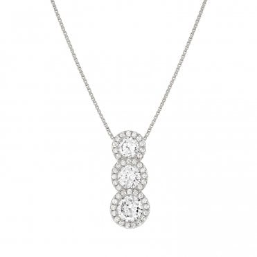 Seidivina Silver Triple CZ Necklace