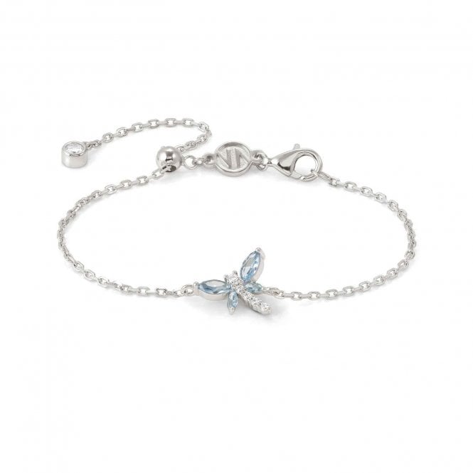 NOMINATION ITALY Shine Me Up Silver Blue CZ Dragonfly Bracelet