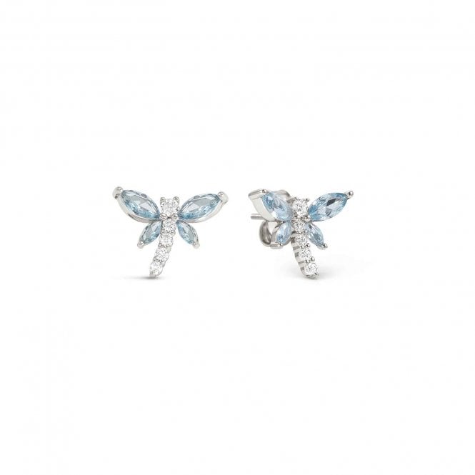 NOMINATION ITALY Shine Me Up Silver Blue CZ Dragonfly Earrings