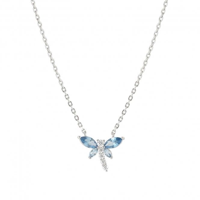 NOMINATION ITALY Shine Me Up Silver Blue CZ Dragonfly Necklace