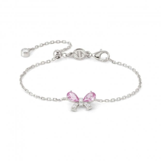 NOMINATION ITALY Shine Me Up Silver Pink CZ Bow Bracelet