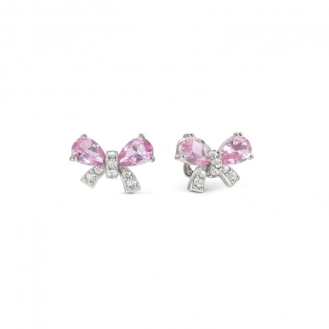 NOMINATION ITALY Shine Me Up Silver Pink CZ Bow Earrings