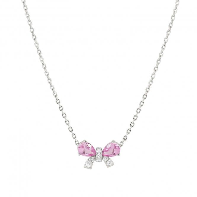 NOMINATION ITALY Shine Me Up Silver Pink CZ Bow Necklace