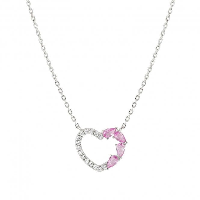NOMINATION ITALY Shine Me Up Silver Pink CZ Heart Necklace