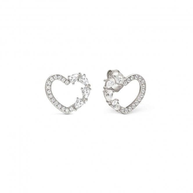 NOMINATION ITALY Shine Me Up Silver White CZ Heart Earrings