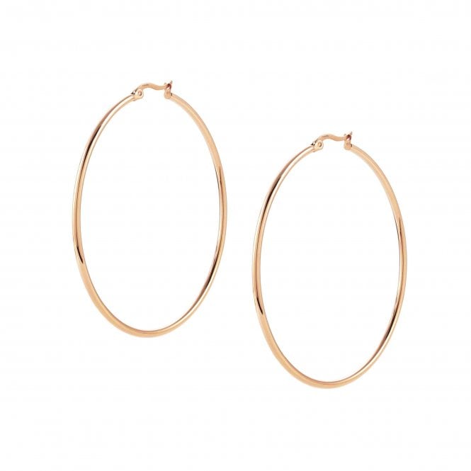 NOMINATION ITALY Silhouette Stainless Steel Rose Gold PVD Slim Hoop Earrings