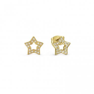 Soffio D'Amore Gold Plated Star Stud Earrings