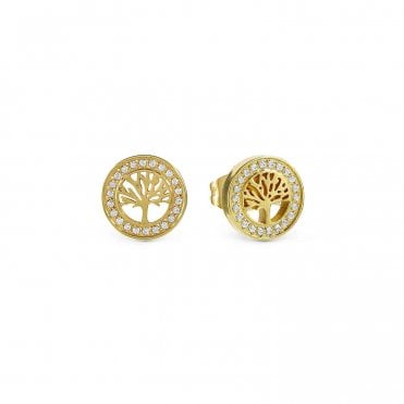 Soffio D'Amore Gold Plated Tree of Life Stud Earrings