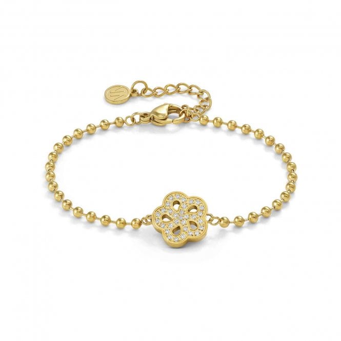 NOMINATION ITALY Soffio D'Amore Stainless Steel and Gold Flower Bracelet
