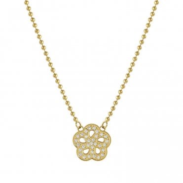 Soffio D'Amore Stainless Steel and Gold Flower Necklace