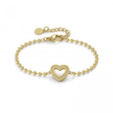 Soffio D'Amore Stainless Steel and Gold Heart Bracelet