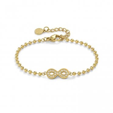 Soffio D'Amore Stainless Steel and Gold Infinity Bracelet