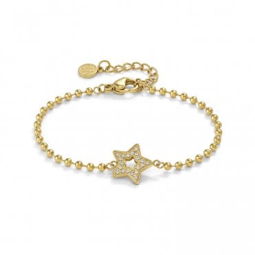 Soffio D'Amore Stainless Steel and Gold Star Bracelet