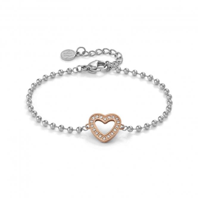 NOMINATION ITALY Soffio D'Amore Stainless Steel and Rose Gold Heart Bracelet