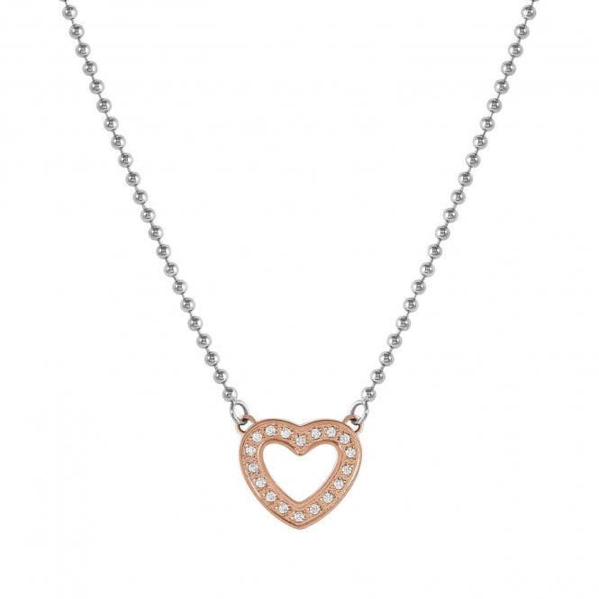 NOMINATION ITALY Soffio D'Amore Stainless Steel and Rose Gold Heart Necklace
