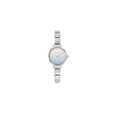 Stainless Steel Paris Oval Pastel Blue Colour Fade Watch