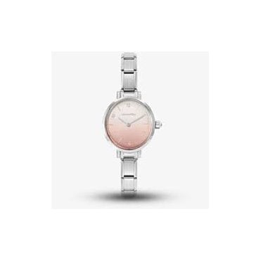 Stainless Steel Paris Oval Pastel Pink Colour Fade Watch