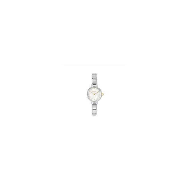 NOMINATION ITALY Stainless Steel Paris Oval White Mother of Pearl with Yellow PVD Details Watch