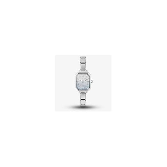 NOMINATION ITALY Stainless Steel Paris Rectangular Glitter Light Blue and Silver Colour Fade Watch