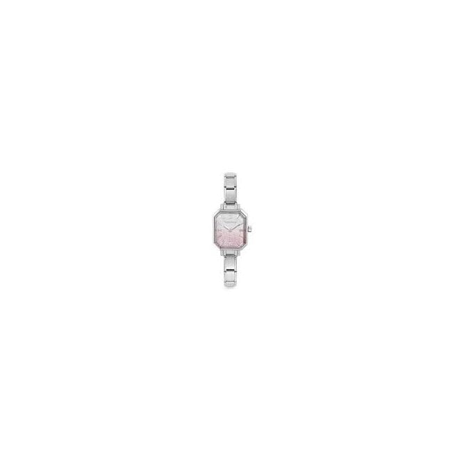 NOMINATION ITALY Stainless Steel Paris Rectangular Glitter Pink and Silver Colour Fade Watch