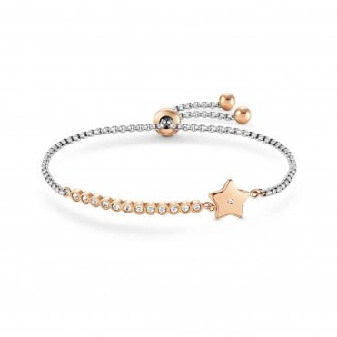 Star Stainless Steel, Rose Gold & CZ Milleluci Bracelet
