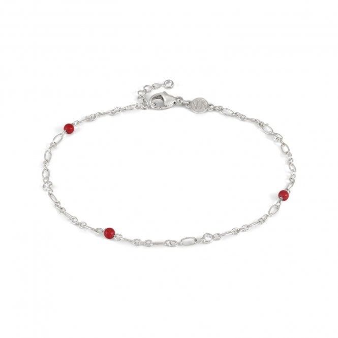 NOMINATION ITALY Sterling Silver with Coral Stones Anklet