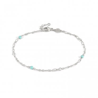 Sterling Silver with Turquoise Stones Anklet