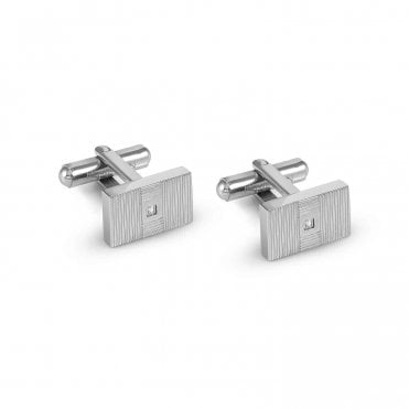 Strong Stainless Steel Diamond Cufflinks