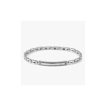 Strong Steel and Black Diamond Bar Bracelet