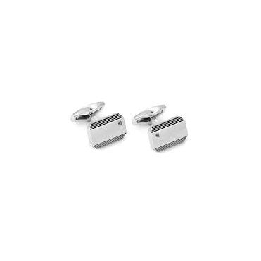 Strong Steel and Black Diamond Bar Cufflinks