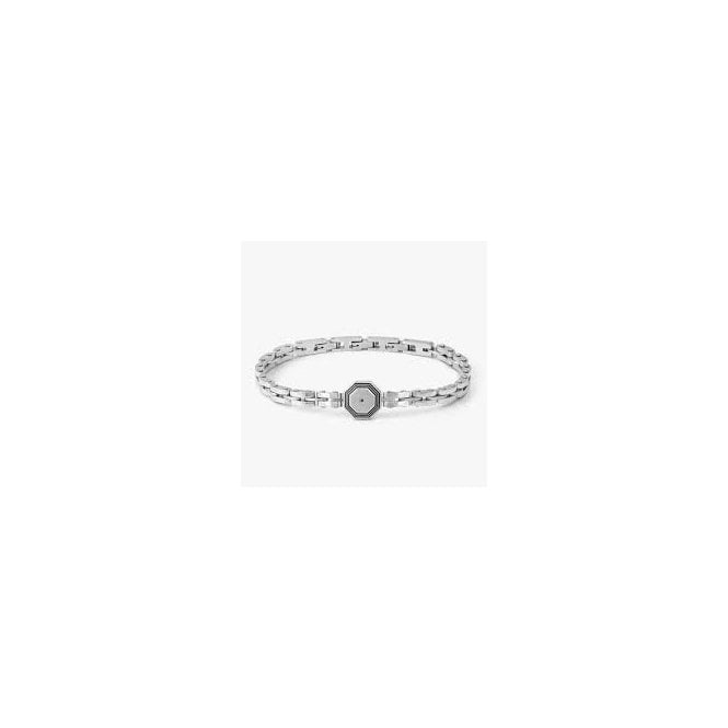 NOMINATION ITALY Strong Steel and Black Diamond Octagon Bracelet