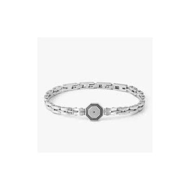 Strong Steel and Black Diamond Octagon Bracelet