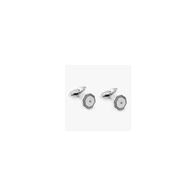 NOMINATION ITALY Strong Steel and Black Diamond Octagon Cufflinks Bracelet