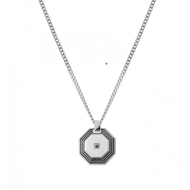 NOMINATION ITALY Strong Steel and Black Diamond Octagon Necklace