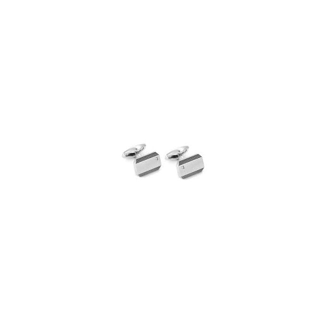 NOMINATION ITALY Strong Steel and White Diamond Bar Cufflinks