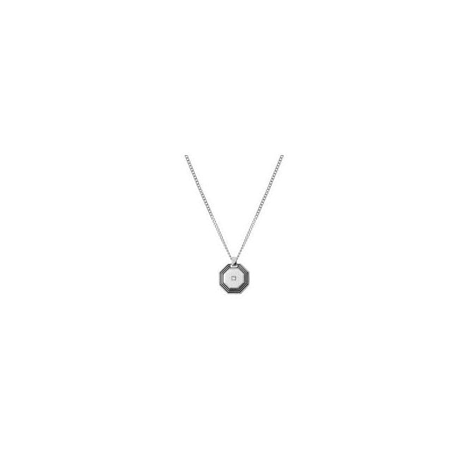 NOMINATION ITALY Strong Steel and White Diamond Octagon Necklace