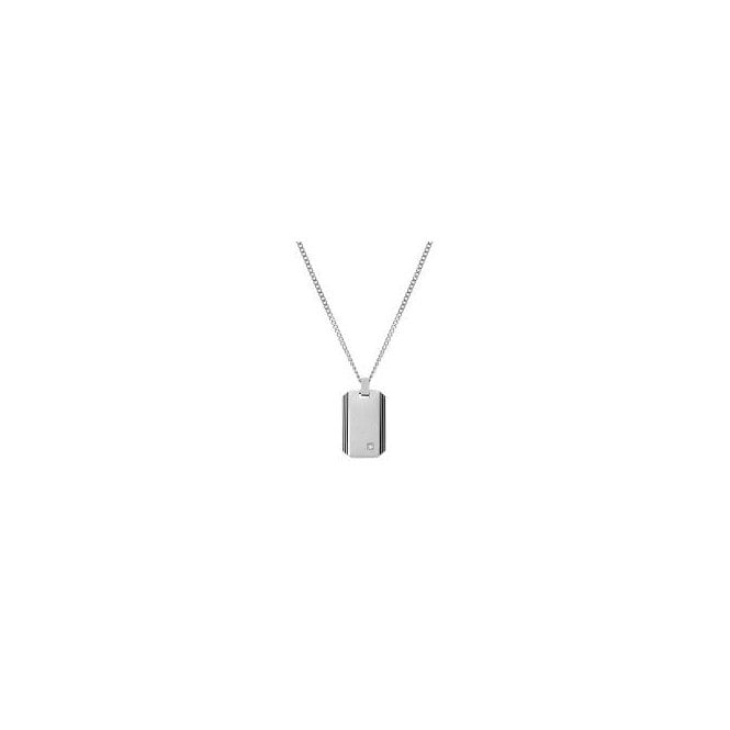 NOMINATION ITALY Strong Steel and White Diamond Tag Necklace
