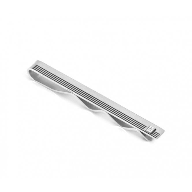 NOMINATION ITALY Strong Steel and White Diamond Tie Clip