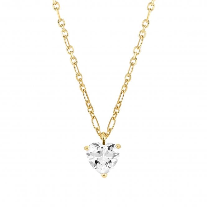 NOMINATION ITALY Sweetrock Yellow Gold Finish White Heart Necklace