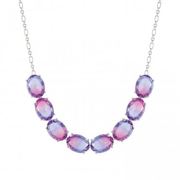 Symbiosi Silver Large Pink-Purple Necklace
